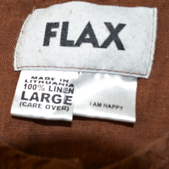 Flax maxi linen skirt and top brown button down - Picture 5 of 12